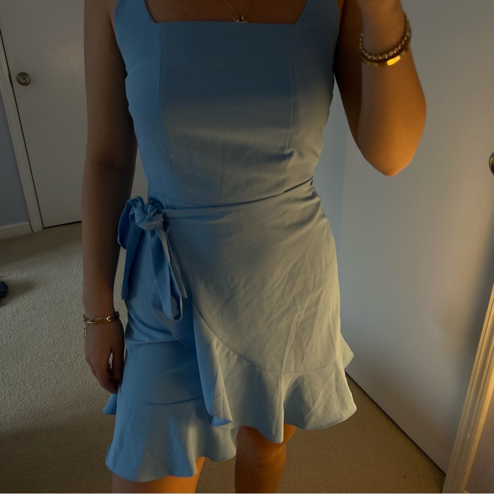 Elegant Blue Sleeveless Dress